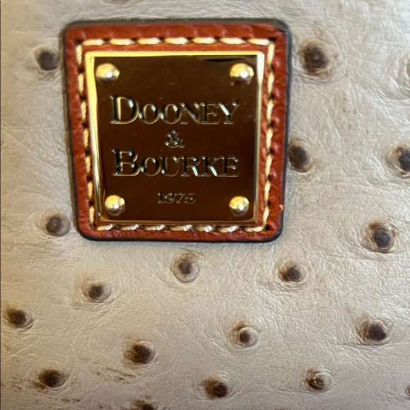 Dooney & Bourke Light Taupe and Carmel Ostrich Satchel 🪻 - Picture 2 of 15